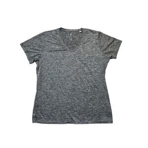 AMERICAN TALL Women's; XL TALL/LONG t-shirt; performance material, Gray V neck